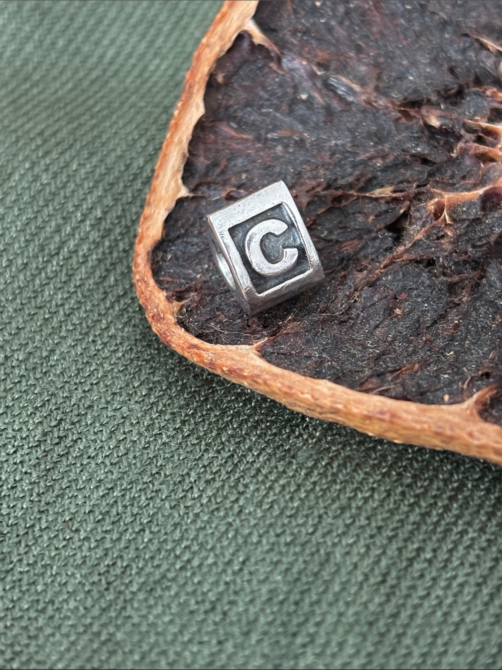 PANDORA Alphabet - Letter C - Authentic Sterling Silver Three-Sided Charm - Picture 2 of 9